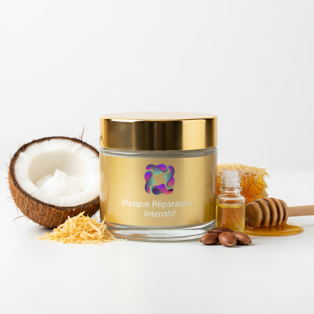 Masque Réparateur Intensif avec logo HAYALEM et ingrédients naturels