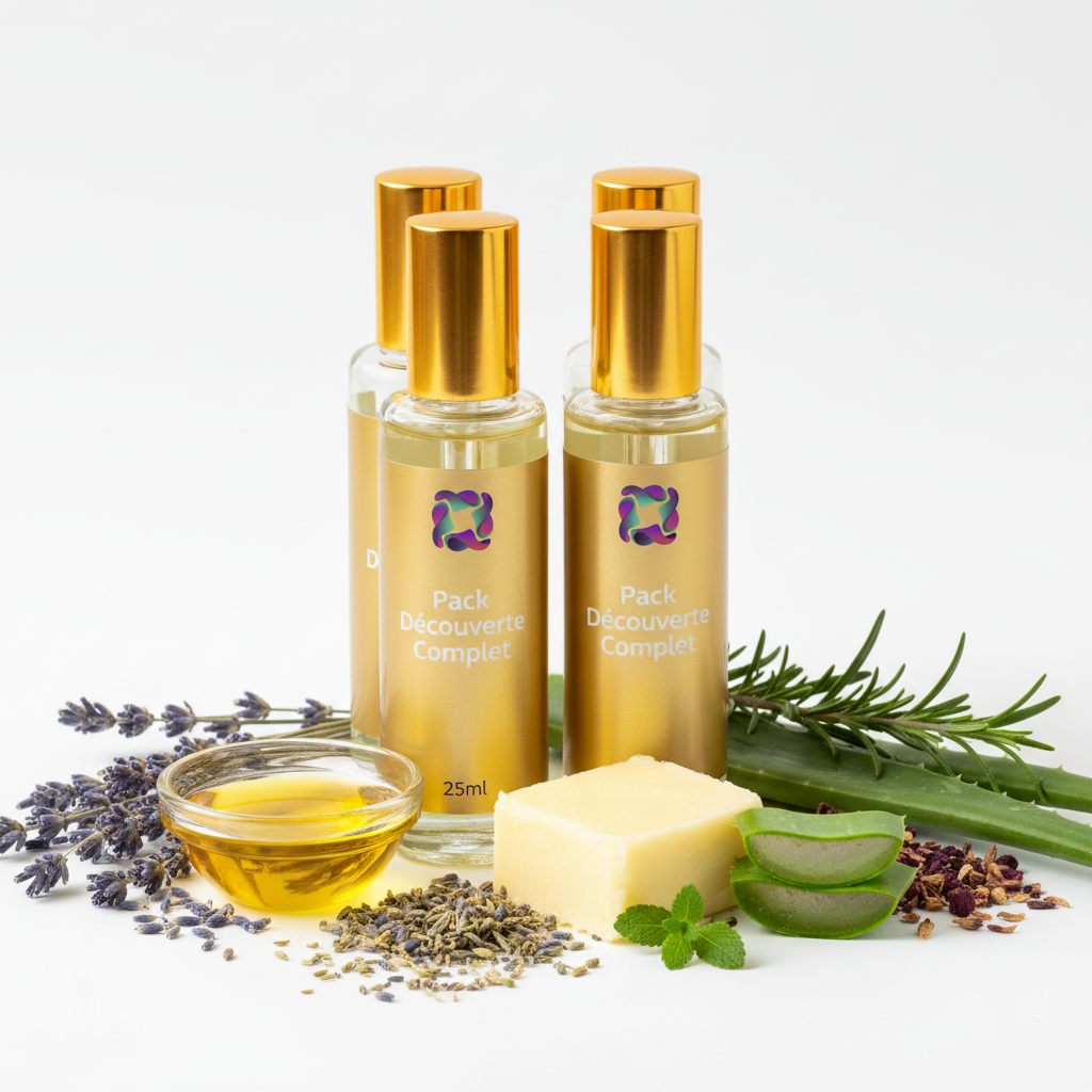 Pack Découverte Complet - 4 Soins Capillaires 25ml avec logo HAYALEM et ingrédients naturels